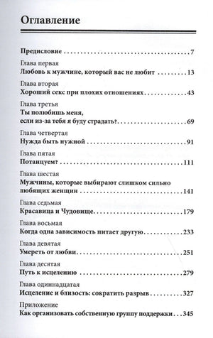 Страница оглавления с главами и номерами страниц