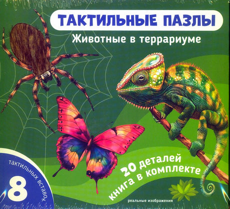Лицевая сторона комплекта «Тактильные пазлы. Животные в террариуме»