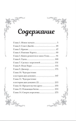 Страница «Содержание» со списком глав и номерами страниц.
